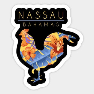 Nassau Bahamas Flower Hibiscus Chicken Lover Souvenir Sticker
